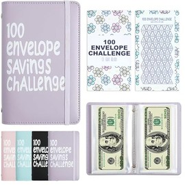 100 Days Money Saving Challenge Coin Envelope Budgetstorage Book, Money Saving Binder, Easy and Fun Way to Save $10,000 or $5,050, Saving Challenge Book with Family, Friends, Bestie