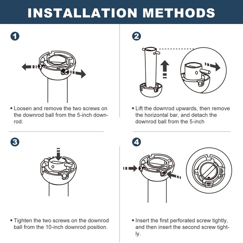 Eliora 36" Ceiling Fan Downrod Accessories with Extended Wires, Only