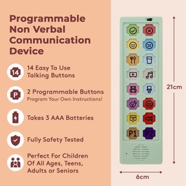 AAC Device for Autism & Speech Therapy. Non Verbal Communication Tools for Kids & Adults. Programmable AAC Communication Device. Alternative to Autism Communication Cards & PECS Cards for Autism