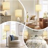 Beige Linen Tall Drum Lampshade, 11" Top x 11" Bottom