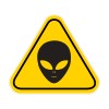 JV MART Aliens Warning Road Sign Window Bumper Sticker Vinyl