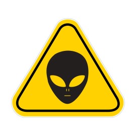 JV MART Aliens Warning Road Sign Window Bumper Sticker Vinyl Decal 5"