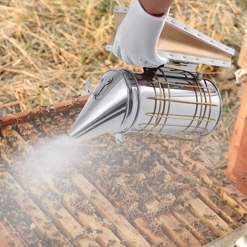 KayEsampra Stainless Steel Bee Hive Smoker, Beekeeping Equipment Beekeeping Supplies,