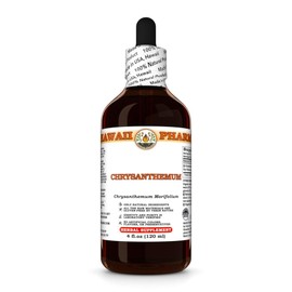 Chrysanthemum (Chrysanthemum Morifolium) Dry Flower Tincture, Made in Hawaii, Organic Raw Materials, All Natural, Vegan, Pure Liquid Extract - 4 fl.oz