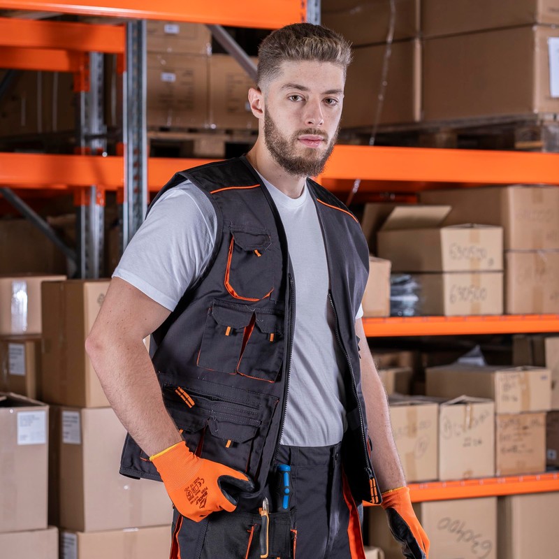 BWOLF Atlas Multifunctional Work Vest Men's Work Vest Classic Grey/Orange,