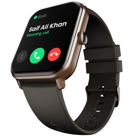 Boult Audio Drift Smartwatch, visualización HD, más de 100 modos deportivos, más de 150 esferas de reloj en la nube, llamadas BT 5.1, café negro      