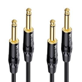 Cable Matters 2-Pack 1/4 Inch TS to TS Electric Guitar Cable 15 Feet - Guitar Cord/Guitar Amp Cord/Instrument Cable for Electric Guitar, Mandolin, Bass AMP, Keyboard, Mixer, Equalizer