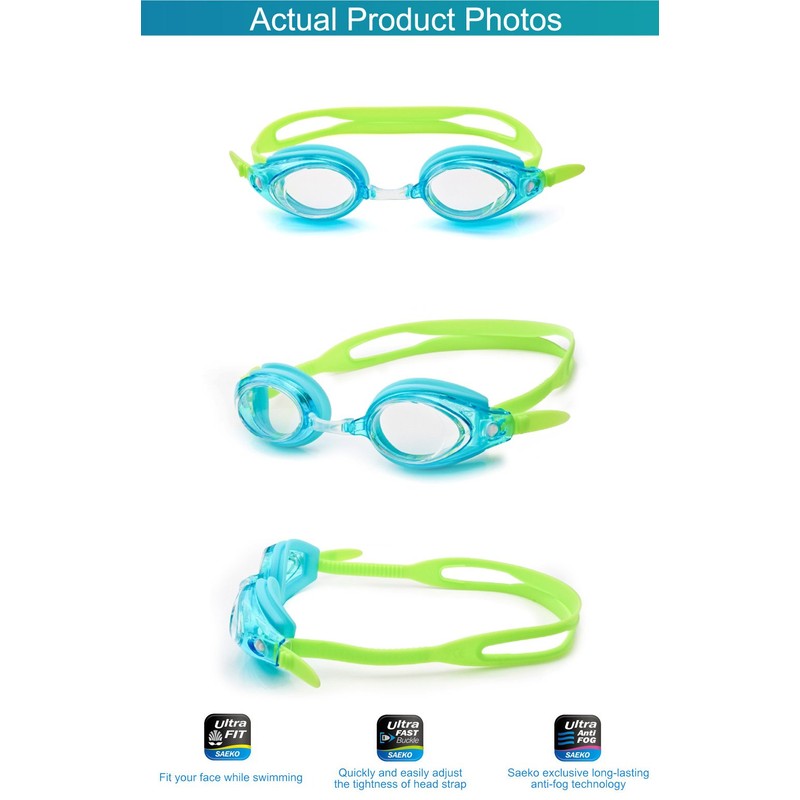 [Saeko] Seiko S56 Vision Swim Goggles, Children's Swimming Goggles, UV