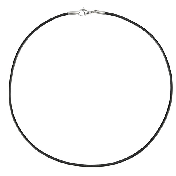 Auroris Real Leather Chain Black Thickness 2 mm with Lobster