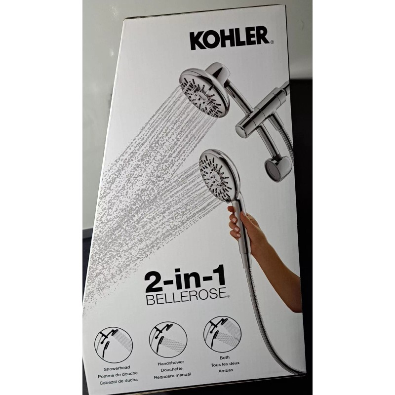KOHLER Dual Shower Heads 3-Spray Round Wall Mount Hand Shower