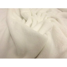 Double Sided Supersoft Cuddlesoft Velboa Fabric Material - White, 1Mtr 150cmx100cm
