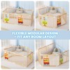Foldable Wooden Playpen - Adjustable Wood Baby Play Yard with
