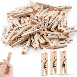 ieron Mini Wooden Clothes Pegs 25mm 35mm 45mm Natural Wood Photo Display Clips Small Wooden Clothes Pegs for Arts and Crafts, Weddings and Events, Photo Wall, Home, School