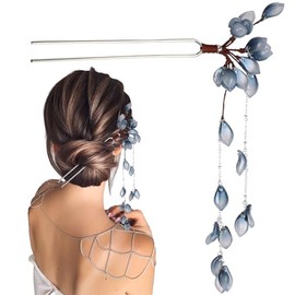 TEHAUX Horquillas De Pelo Con Flor, Estilo Antiguo, Con Borla, Accesorio Para Peinados, Ideal Para Hanfu, Regalo Para Mujeres Y Niñas, Para Fiestas Y Celebraciones
