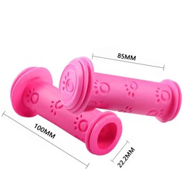 Winlauyet 2 Pairs Bicycle Rubber Handlebar Grips Handlebar Grips Non-Slip Shockproof for Children's Bicycle Children Scooter Gift (Pink)