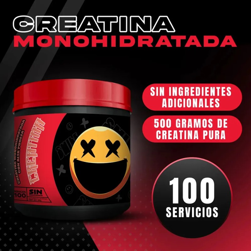 Creatina Monohidratada Smile Labz 500g Sin Sabor Vegano Deportivo