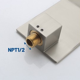 HAMOLER High Flow Bathroom Bathtub Tub Spout Wall Mount Roman Waterfall Tub Spout Wall Mount Tub Filler Faucet Sprayer Waterfall Sink Spouts, Brushed Nickel