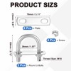 PATIKIL Round U-Bolts, 2 Pcs 1.5"(38mm) Inner Width 69mm Length