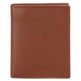 bruno banani Genuine Leather Men's Slim Wallet, Wallet with Coin Compartment, 9 Card Slots, 2 Note Compartments, 020578, Cognac