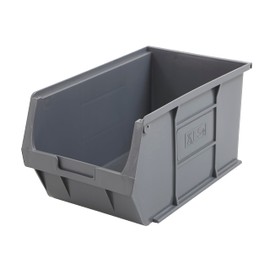 BiGDUG Plastic Parts Bins - Storage Bins For Picking - Pack of 10 - 175H x 200W x 355D mm - Stackable or Wall Mounted Storage - Grey