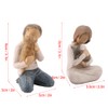 2pcs Man&Woman Hugging Pets Shape Resin Figurine Decoration Statue Model