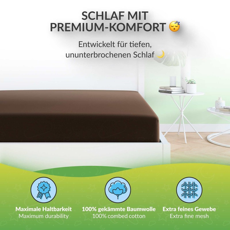 ETÉREA Jersey Fitted Sheet 90 x 200 cm - 100
