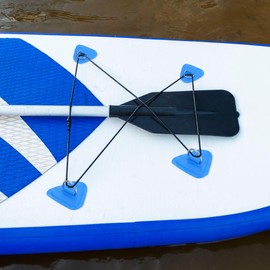 X AUTOHAUX 6pcs D Ring Patch PVC Stainless Steel Triangle Shape D Ring Pad for Inflatable Boat Kayak Canoe Deck Blue