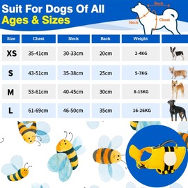 Little Bean Dog Life Jackets Vest Adjustable Swimming Safety with Superior Buoyancy and Rescue Handle for Small Medium Big Dog Boating (yellow bee, L)