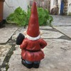Grumps Traditional Garden Gnome with Red Hat Holding Sign Saying