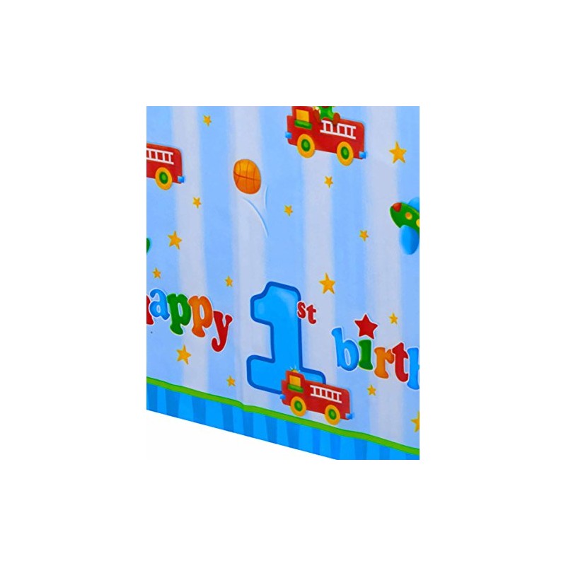 Plastic Table Cover, Fun at One Happy Birthday Boy