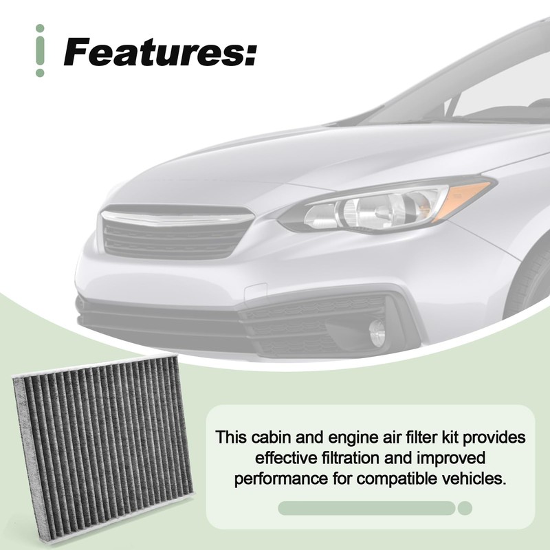 Cabin and Engine Air Filter Kit Fits for 2018-2023 Subaru