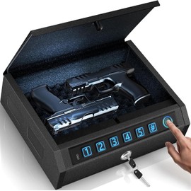 AIRMuch Biometric Gun Safe for Handgun,Drop Slot Compatible for 2-3 Pistols