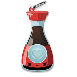 TOP TRENZ OMG Pop Fidgety Bubble Fidget Toy Stress Relief Anxiety Boredom Keychain - BFF Soy Sauce, Multicolor