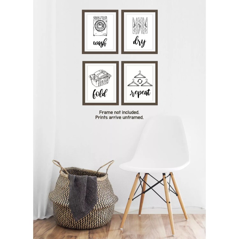 Modern 5th Laundry Room Signs(Set of 4 Unframed-8x10I