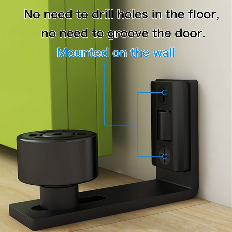 BONIKLUBA 1PC Adjustable Floor Guide Wall/Door Bottom Guide Black for