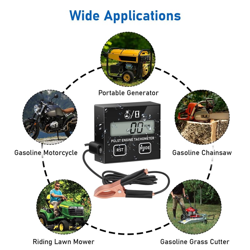 Linkstyle Small Engine Tachometer, Digital Tachometer Tach Gauge Reset Function