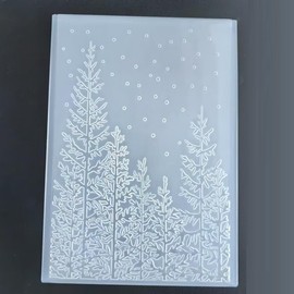 WooYangFun 3D Merry Christmas Forest Embossing Folder for Card Making Floral DIY Plastic Scrapbooking Photo Album Card Paper DIY Craft Decoration Template Mold