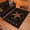 Rustic Lodge, Texas Star Area Rug, 5'3" W x 7'3" L Oval, Black 3683
