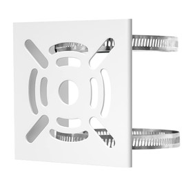 YESKAMOO Security Camera Hardware Pole Camera Bracket/Stand, Easy to Fix to Cylindrical/Square Column/Drain Pipe/Gutters, No Drilling Required, Easy Installation, Stainless Steel, 2 Bands, 4 Screw