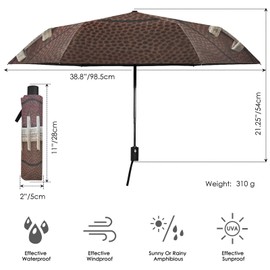 KOCOART Umbrellas for Rain American Football Laces Travel Umbrella Windproof Sport Ball Folding Automatic Umbrella Compact Car Umbrella Portable Sun Umbrella UV Protection Golf Umbrella 39 in