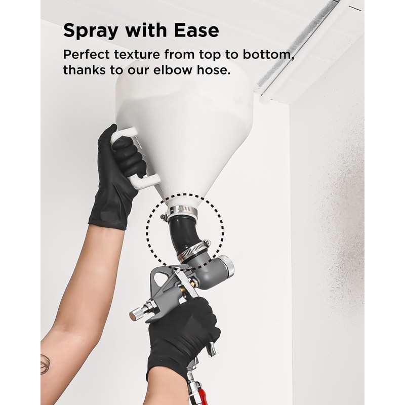 InoKraft TexCraft Drywall Texture Spray Gun with 1.32 Gallon Hopper,