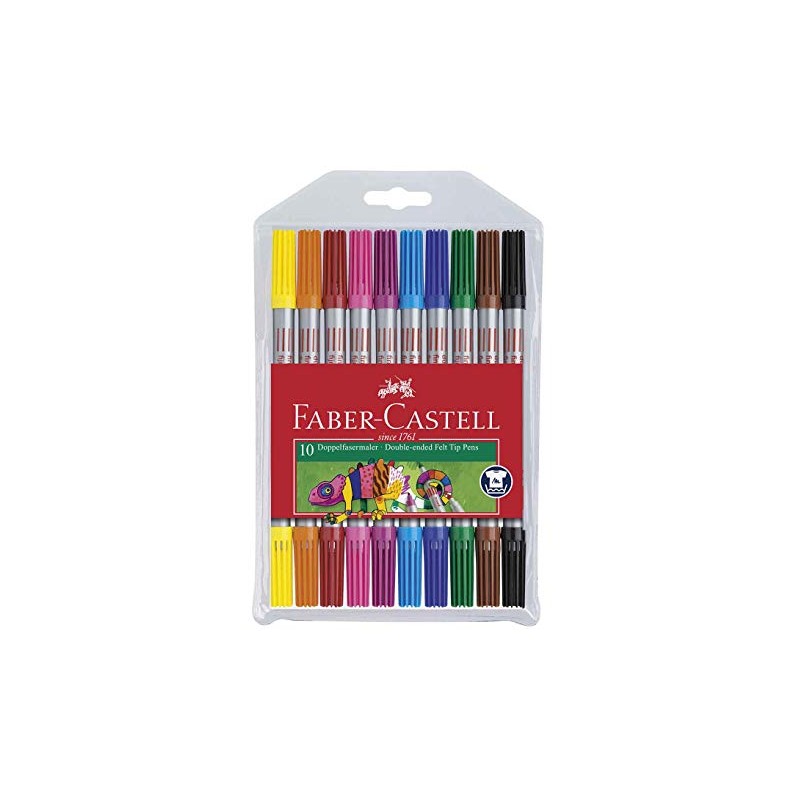 Faber-Castell 151110 Double Fibre Pens, Standard + Neon