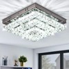 Cainjiazh 11.8" Crystal Chandelier LED Crystal Flush Mount Ceiling Light