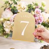 UNIQOOO Gold Mirror Arch Wedding Table Numbers with Stands 1-20,