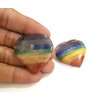 NEWCRYSTALAGE 7 Chakra Bonded Heart Shape Palm Worry Protective Stone