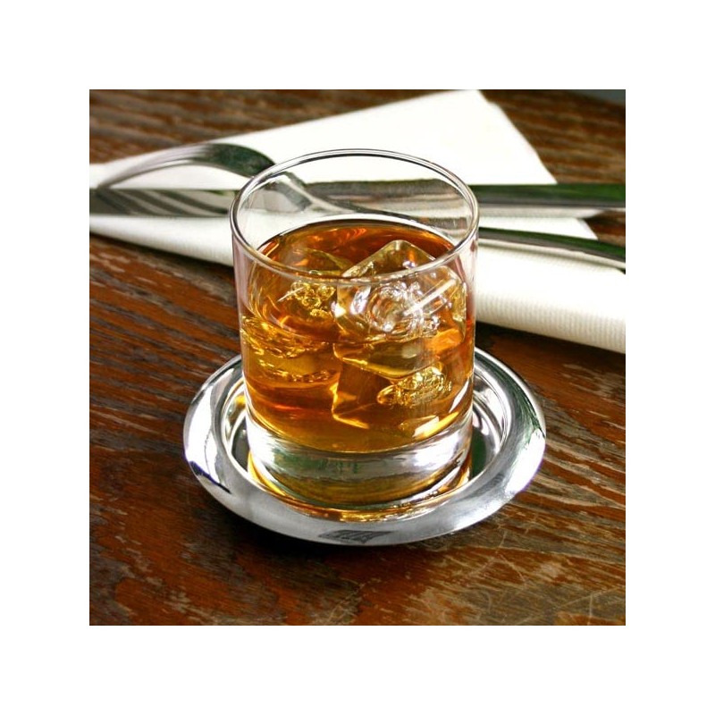 bar@drinkstuff Stainless Steel Drinks Coaster 11cm - Set of 4