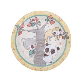 Fun Express Little Panda and Friends Party Paper Dinner Plates - Cute Little Panda Themed Party Dessert Plates - Disposable Tableware Decorations for Birthday Party Decor - Party Supplies - 8 Pieces