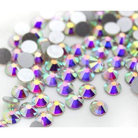 Onwon 1440 Pieces SS12 / 3.1mm Clear Crystal Flat Back Brilliant Round Rhinestones Glass Stones Glitter Gems Transparent Faux Diamond (Crystal AB)