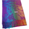 GFM® Women's Peacock Feathers Design Scarf in Purple (AG-JMN)(NPCKPASH-P34)