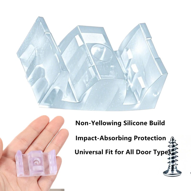 4-Pack Silicone Shower Door Bumpers - Non-Yellowing Opaque Anti-Collision Stoppers